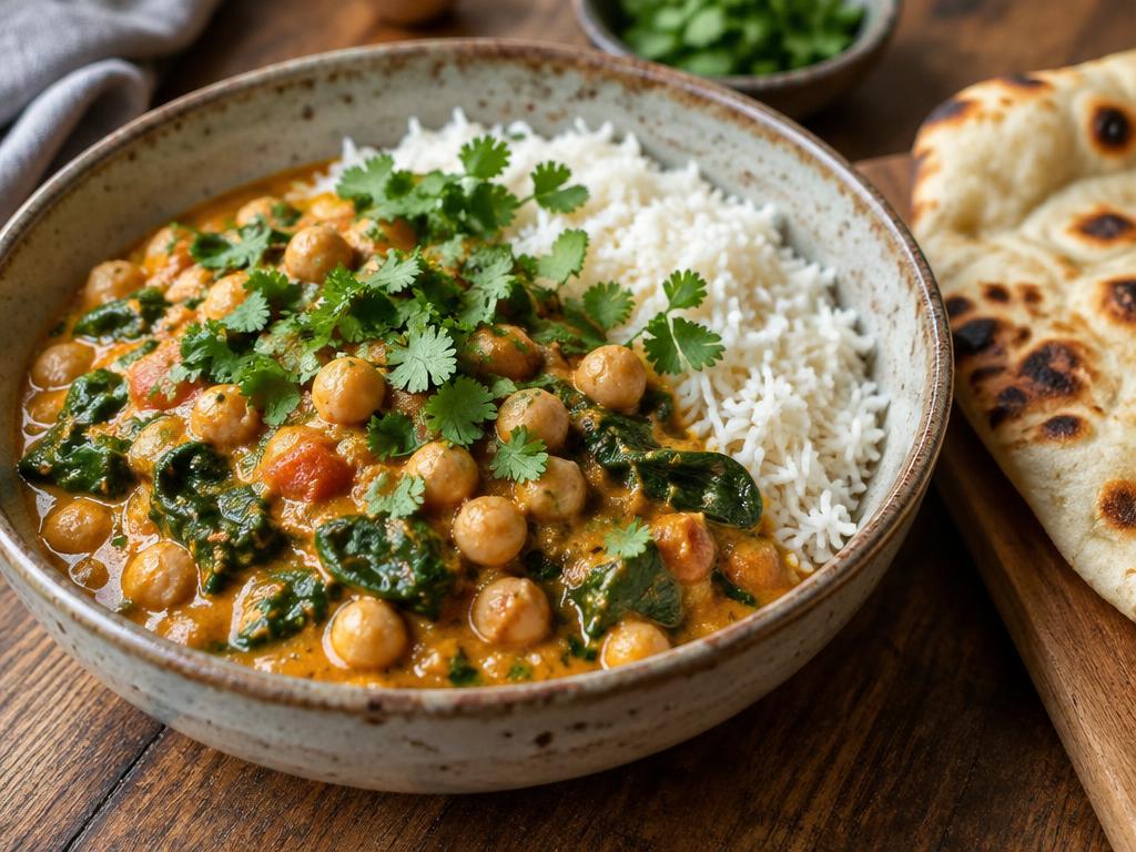 Chickpea & spinach curry